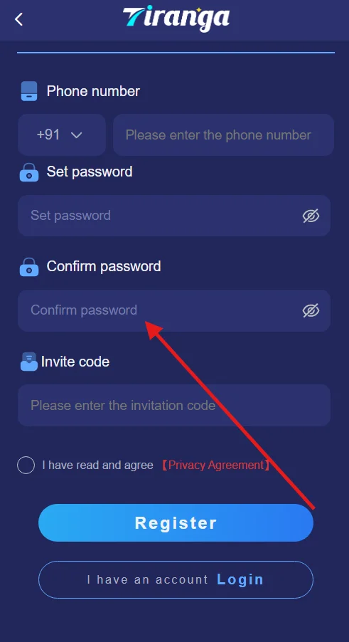 Confirm password